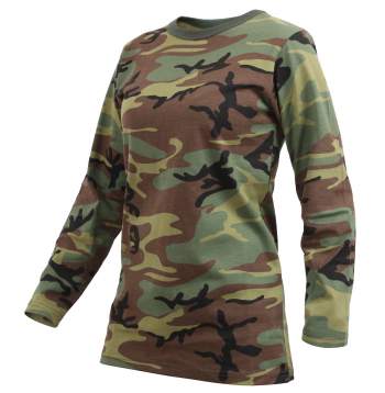 Camouflage t top shirt ladies