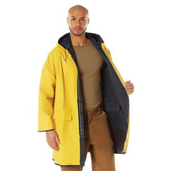 Reversible raincoat with hood top