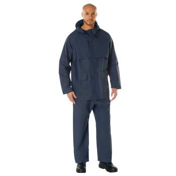 Navy blue rain suit clearance