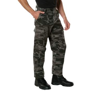 JupiterGear JG-A2075-LEG-CM3-LXL High-Waisted Tactical Outdoor Leggings  with Side Cargo Pockets Blue Camo Large X-Large 