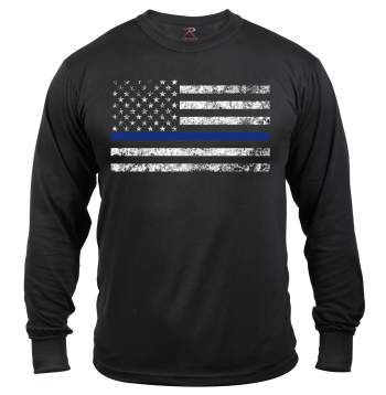 rothco long sleeve thin blue line t-shirt, thin blue line, thin blue line long sleeve, thin blue line t-shirt, thin blue line long sleeve t-shirt, police shirts, thin blue line t shirt, thin blue line shirts, thin blue line apparel, law enforcement shirt, police tees, law enforcement t shirts 