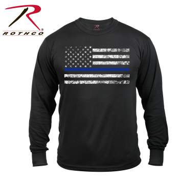 Rothco Long Sleeve Thin Blue Line T Shirt