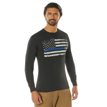 Rothco Long Sleeve Thin Blue Line T Shirt