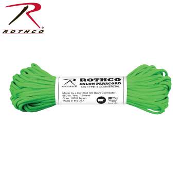 100’ Red. Details about   Rothco Nylon Paracord 550 Type III 