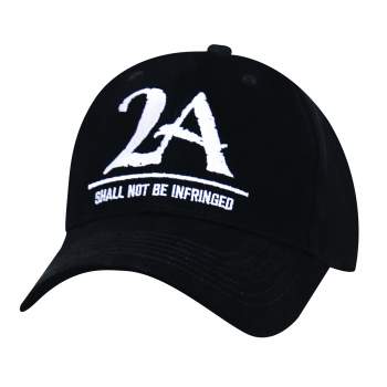 Rothco 2A "Shall Not Be Infringed" Low Profile Cap - Black, 2A Hat, 2nd amendment hat, gun hat, pro-gun hat, gun hat, NRA hat, top gun hat, low profile cap, low profile hat, low crown hat, low profile trucker hat, baseball hat, fitted ball caps, tactical hat, police hat