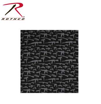 Rothco Bandana,bandana,headwear,guns bandana,guns headwear,black guns bandana,olive drab guns bandana, bandanas