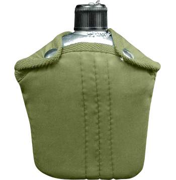 Rothco G.I. Style Canteen and Cover, G.I. Canteen, G.I. Style Canteen, Canteen, Canteen and Cover, Canteen With Cover, army canteen, military canteen, army canteen with cover, military canteen with cover, 1-quart canteen, aluminum canteen, aluminum canteen with cover, aluminum military canteen, aluminum army canteen