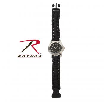 Paracord Bracelet Black with Reflective 7" Length 916 Rothco