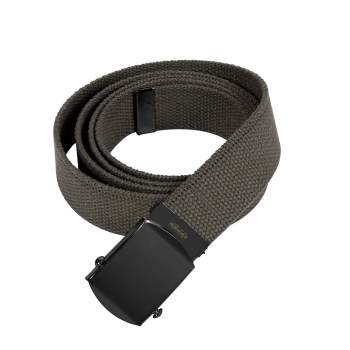 Rothco Nylon Web Belt - Black Webbing 54 Inches / Gold