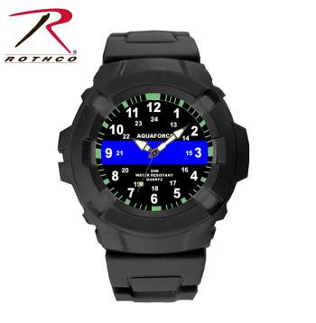 Aquaforce Thin Blue Line Watch, thin blue line, water resistant watches, watch thin blue line, wristwatch, wrist watch, thin blue line wrist watch, thin blue line watch