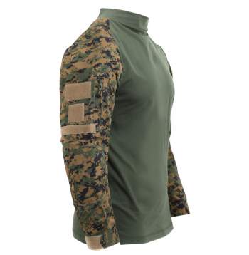 FENG Tactical Military Combat T-Shirt für Herren Langarm Slim Fit Camo Shirt Militäruniform Airsoft Zubehör Jagd Wandern 
