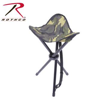 Rothco Collapsible Stool with Carry Strap Woodland Camo 4554