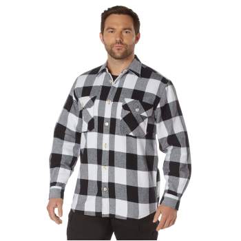 Mens black and discount white buffalo plaid shirt