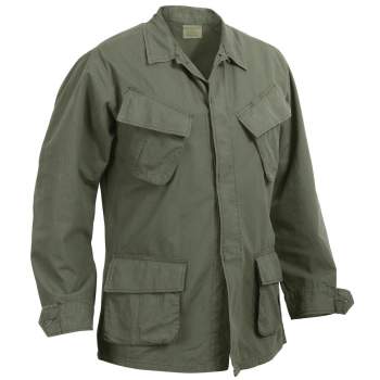 Rothco Vintage Vietnam Fatigue Shirt Rip-Stop, fatigue shirt, vintage fatigue shirt, Vietnam fatigue shirt, Vietnam era shirt, button down shirt, bdu shirt, bdu fatigue shirt, military shirt, army shirt, tiger stripe shirt, fatigue clothing, vietnam gear, vietnam shirt, vintage military shirts, vietnam era jungle fatigues, jungle fatigues, ripstop shirt, vietnam tiger stripe shirt