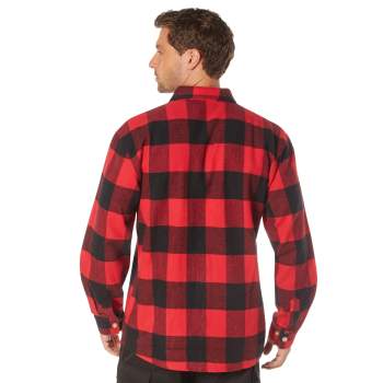 Mens solid red deals flannel shirt