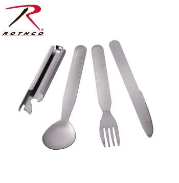 Rothco deluxe chow set, stainless steel chow set, chow set, camping chow set, military chow set, stainless steel military chow set, military cooking, military cooking set, camping utensil set, portable utensil, stainless steel utensils, 