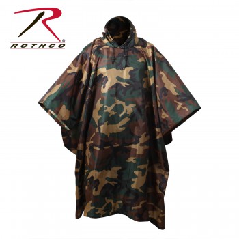 Woodland Camo Rothco GI Type Rip-Stop Poncho Liner with Zipper Woodland Camo Rothco GI Type Rip-Stop Poncho Liner with Zipper