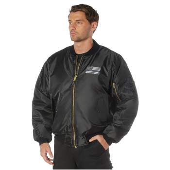 Rothco MA-1 Flight Jacket with Security Print - Black, 4XL