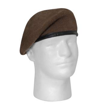 Black Military Style Beret GI Type With Flash Wool Rothco 4918 