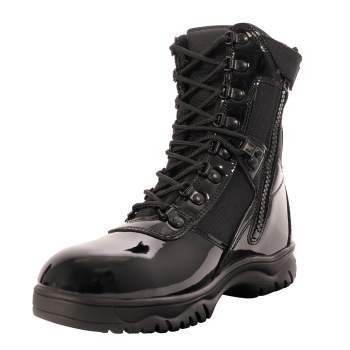 High gloss tactical boots deals