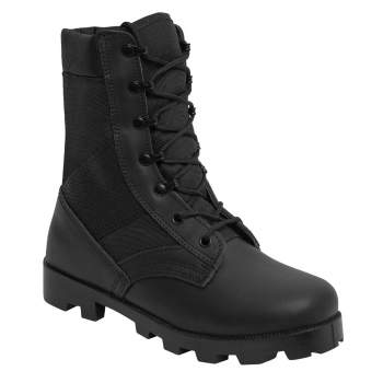 Tactical Leather Boots Black Forced Entry Side Zipper 8 Inch Rothco 5053 