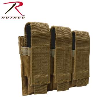 Double Pistol Mag Pouch Tan Color Magazine Holder with Molle Straps