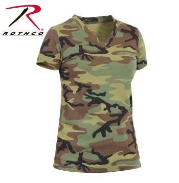 Rothco Womens Longer V-neck T-shirt