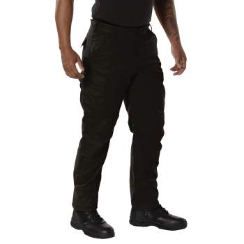 Cotton Unisex Security Black Pant, Size: Medium, Waist Size: 40 at