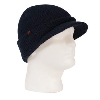 Wool cap with brim on sale
