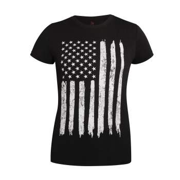 Rothco Womens Distressed US Flag Long T 
