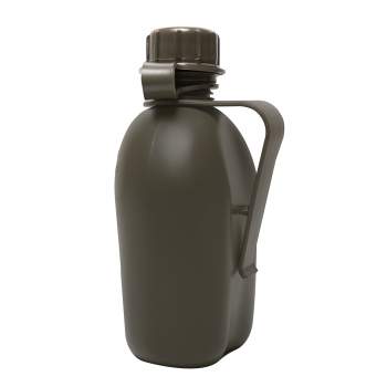 US Military Hard Plastic Canteen w Belt Clip OD GREEN BPA FREE NEW 