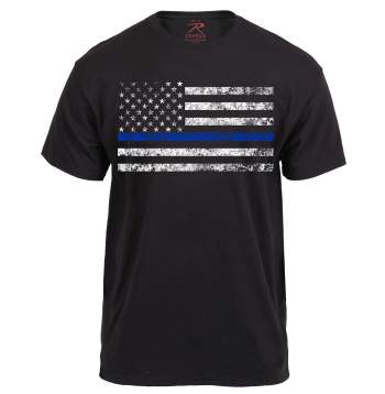 Rothco Thin Blue Line T-Shirt, thin blue line, thin blue line shirt, thin blue line t-shirt, thin blue line apparel, thin blue line clothing, thin blue line police, police t-shirt, police shirt, tbl, thin blue line flag shirt, Blue Stripe Shirt, Thin Blue Stripe