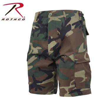 Shorts Camo Military BDU style Woodland Camouflage Mens Rothco