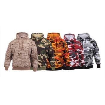 hooded sweatshirt woodland camo pullover various sizes rothco 6590 