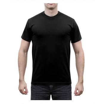 Rothco, t shirt print, tee shirt, short sleeve t shirt, short sleeve tee, tee shirts, t shirt, t-shirt, cotton tee, cotton tshirt, cotton t-shirt, poly tee, cotton poly t shirt, polyester cotton, black tshirt, black t-shirt, black short sleeve, undershirt, uniform shirt, base layer shirt, military uniform shirt, tan 499, base layer, 