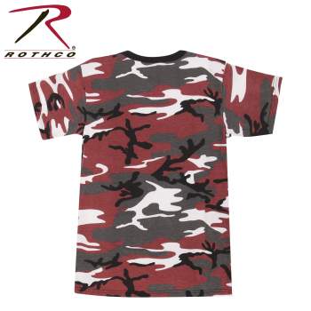 RED Camo CAMOUFLAGE T-SHIRT Short Sleeves poly//cotton Size Medium