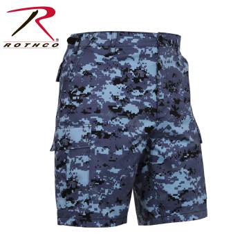 Blue camo mens shorts Clearance