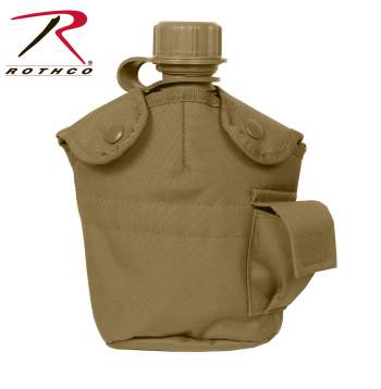 Rothco Canteen Cover 1qt Vintage Canvas With Shoulder Strap Khaki for sale online 