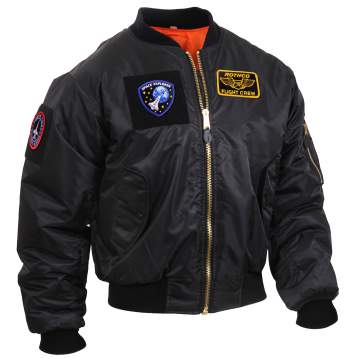 aviator jacket with patches