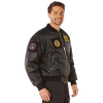 Rothco MA-1 Flight Jacket with Patches Black / Large