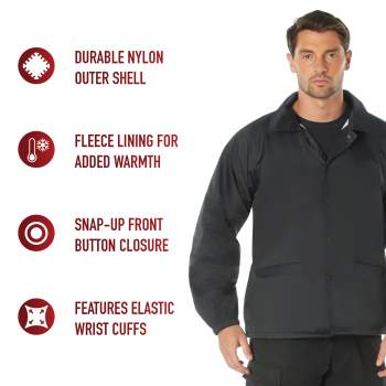 Black security jacket mens best sale