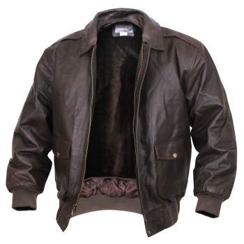 Rothco,Classic,A-2 Leather Flight Jacket,Flight jacket,leather jacket,outerwear,winter jacket,winter coat,military outerwear,leather outer shell,polyester lining,mens leather coat,aviator jacket,leather bomber jacket,flying jacket,bomber jacket,biker jackets,leather coat,brown, classic flight jacket