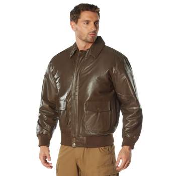 Rothco,Classic,A-2 Leather Flight Jacket,Flight jacket,leather jacket,outerwear,winter jacket,winter coat,military outerwear,leather outer shell,polyester lining,mens leather coat,aviator jacket,leather bomber jacket,flying jacket,bomber jacket,biker jackets,leather coat,brown, classic flight jacket