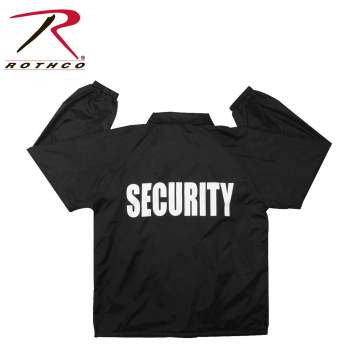 Rothco,Lined,Coaches Jacket,Security,security jacket,security wear,security clothing,security gear,uniform jackets,law enforcement uniforms,black, security guard jacket, security jackets, security uniform, public safety 