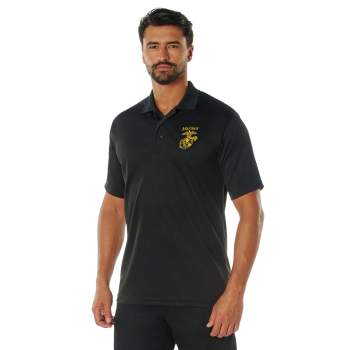 Rothco USMC Eagle Globe Anchor Moisture Wicking Polo Shirt
