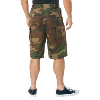 Long sales camo shorts