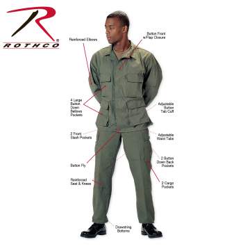 Battle Dress Uniform Military Shirts Rothco Solid BDU 