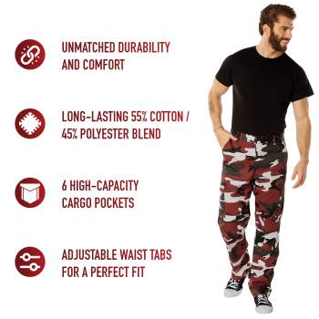 Cherry red camo cargo pants on sale