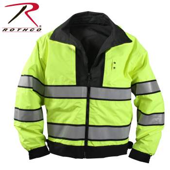 Rothco,Reversible,Hi-visibility Uniform Jacket,uniform jacket,high visibility coats,visibility jacket,high vis jacket,high visibility jacket,uniform law enforcement,waterproof jackets,shell jacket,black,yellow, security jacket, reflective jacket, emergency jacket, high visibility jacket, public safety, public safety jacket 
