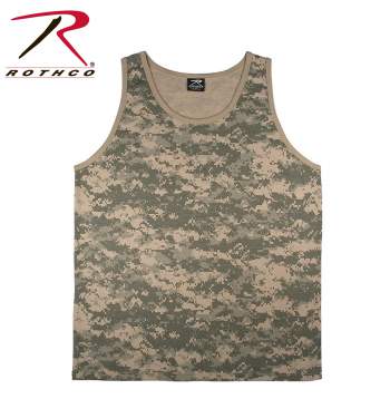 Adult Digital Camo or Solid Pattern Tank Tops Rothco Men's Tank Tops